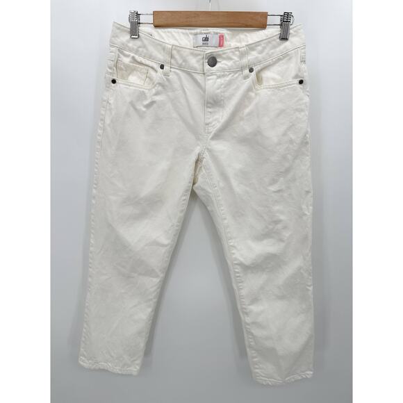 CAbi Jeans Women 4 Off White Cream BF Boyfriend 100% Cotton Non-Stretch - Picture 1 of 10